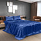 Royal Comfort Satin Sheet Set 4 Piece Fitted Flat Sheet Pillowcases  - Queen - Navy Blue