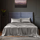 Royal Comfort Satin Sheet Set 4 Piece Fitted Flat Sheet Pillowcases  - King - Charcoal