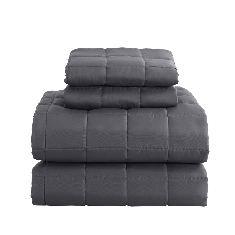 Royal Comfort Coverlet Set Bedspread Soft Touch Easy Care Breathable 3 Piece Set - Queen - Charcoal