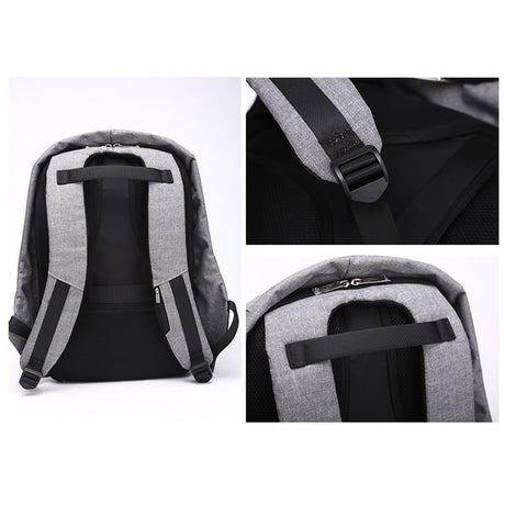 Anti Theft Backpack Waterproof bag School Travel Laptop Bags USB Charging - Grey