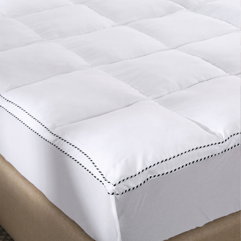 Royal Comfort 1000GSM Luxury Bamboo Fabric Gusset Mattress Pad Topper Cover - Queen - White