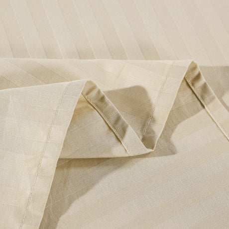 Kensington 1200 Thread Count 100% Egyptian Cotton Sheet Set Stripe Hotel Grade - Double - Sand