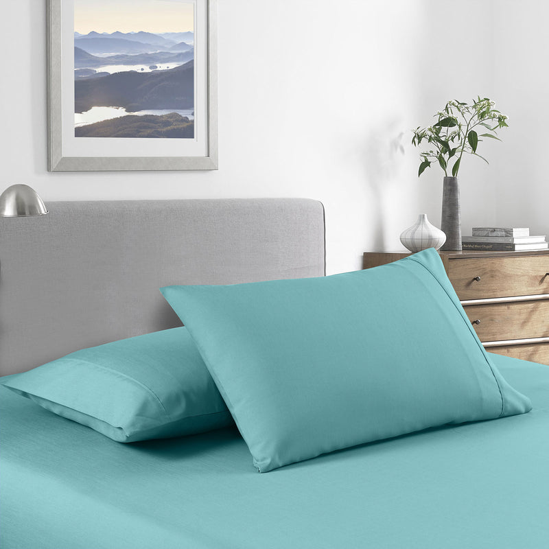 Royal Comfort 2000 Thread Count Bamboo Cooling Sheet Set Ultra Soft Bedding - Double - Aqua