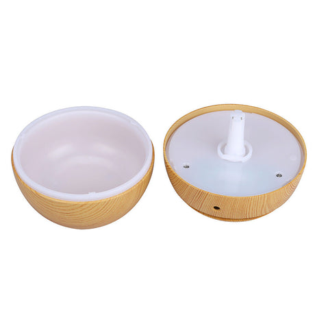 Milano Ultrasonic USB Diffuser with 10 Aroma Oils Humidifier LED Light 130ml - Light Wood