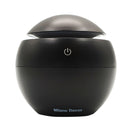 Milano Ultrasonic USB Diffuser with 10 Aroma Oils Humidifier LED Light 130ml - Black