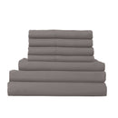 1500 Thread Count 6 Piece Combo And 2 Pack Duck Feather Down Pillows Bedding Set - Queen - Dusk Grey