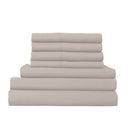 1500 Thread Count 6 Piece Combo And 2 Pack Duck Feather Down Pillows Bedding Set - King - Stone