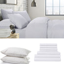 1500 Thread Count 6 Piece Combo And 2 Pack Duck Feather Down Pillows Bedding Set - King - Stone