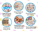 Wooden Alphabet ABC, Numbers and Farm Animals Learning Puzzles Board for Kids Preschool Educational Pegged Puzzles Activity from 3 to 4 years Old