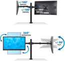 360 Degree Rotation Dual LCD LED Monitor Desk Mount Stand Fits 2 Screens Up to 27"