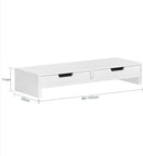 White Monitor Stand with Drawers