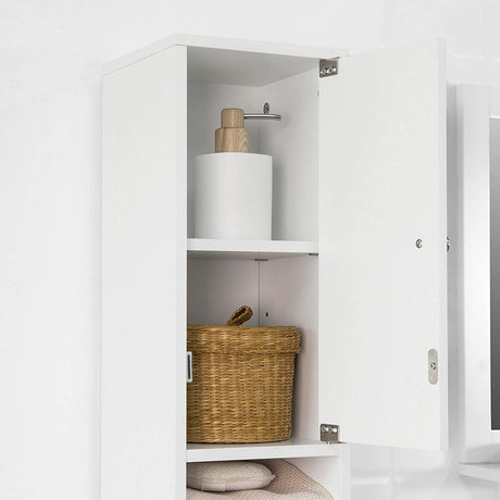 White Tall Bathroom Cabinet High Storage