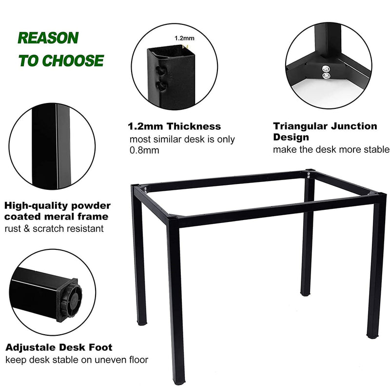 Sturdy and Heavy Duty Foldable Office Computer Desk (Teak, 101cm)