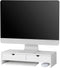 White Monitor Stand Desk Organizer with 2 Drawers