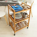 Bamboo Kitchen Trolley 3 Tier Storage Cart