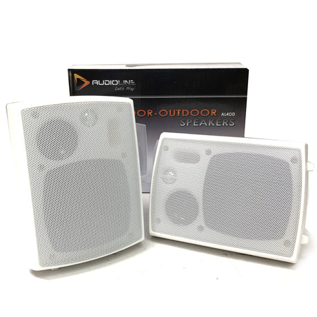 New Audioline Indoor Outdoor Speaker Pair 3-Way 4\