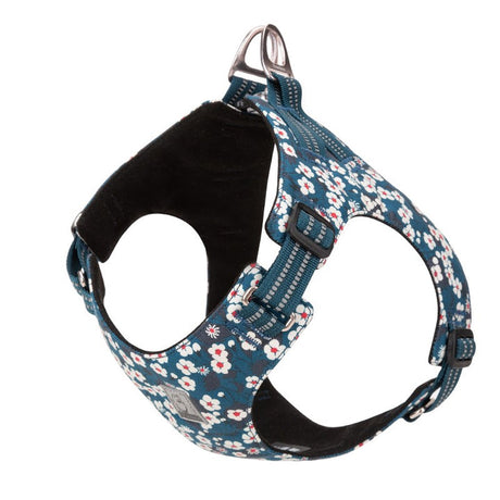 Floral Doggy Harness Saxony Blue L