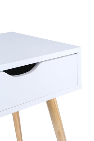 White Kuoluo Bedside Table Side Table Bedroom Drawers Set of 2