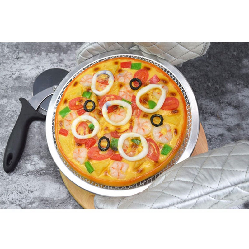 SOGA 10-inch Round Seamless Aluminium Nonstick Commercial Grade Pizza Screen Baking Pan