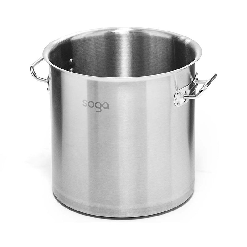 SOGA Stock Pot 21L Top Grade Thick Stainless Steel Stockpot 18/10