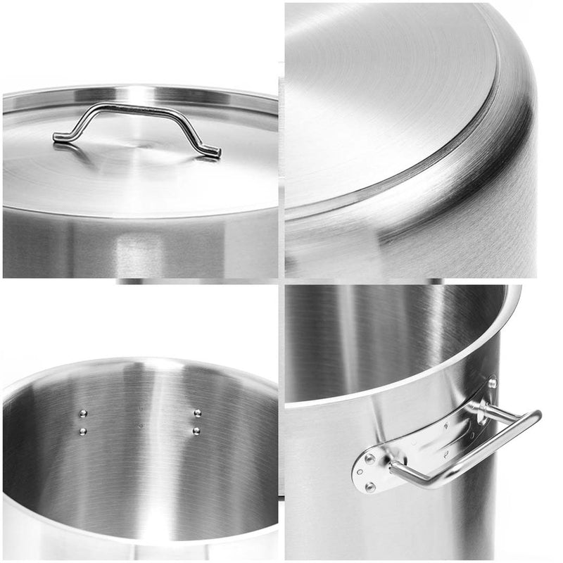 SOGA Stock Pot 21L Top Grade Thick Stainless Steel Stockpot 18/10