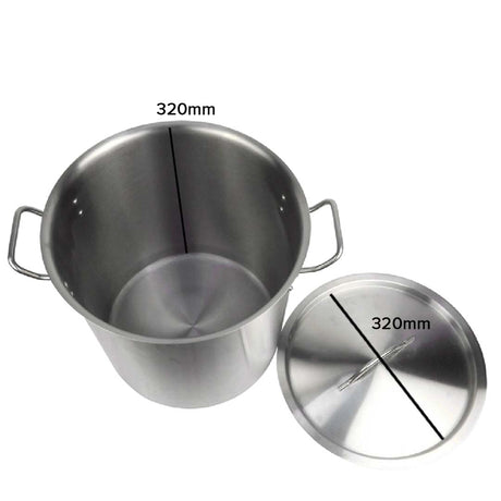 SOGA Stock Pot 25L Top Grade Thick Stainless Steel Stockpot 18/10