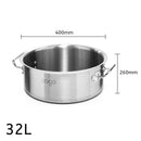 SOGA Stock Pot 32L Top Grade Thick Stainless Steel Stockpot 18/10 Without Lid