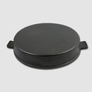 SOGA 2X 25cm Round Ribbed Cast Iron Frying Pan Skillet Steak Sizzle Platter with Handle