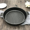 SOGA 2X 26cm Round Ribbed Cast Iron Frying Pan Skillet Steak Sizzle Platter with Handle