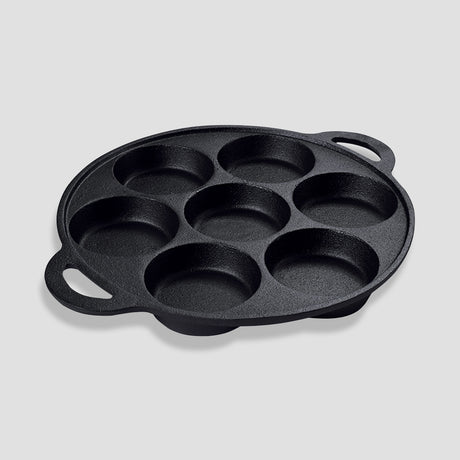 SOGA 2X 31.5cm Cast Iron Takoyaki Fry Pan Octopus Balls Maker 7 Hole Cavities Grill Mold