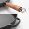 SOGA 2X 25cm Round Cast Iron Frying Pan Skillet Steak Sizzle Platter with Helper Handle