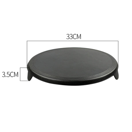 SOGA 2X 33CM Reversible Round Cast Iron Induction Crepes Pan Baking Cookie Pancake Pizza Bakeware