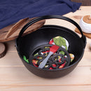 SOGA 2X 25cm Cast Iron Japanese Style Sukiyaki Tetsu Nabe Shabu Hot Pot with Wooden Lid