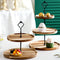 SOGA 20cm 2 Tier Brown  Round Wooden Acacia  Dessert Tray Cake Snacks Cupcake Stand Buffet Serving Countertop Decor2 Tier