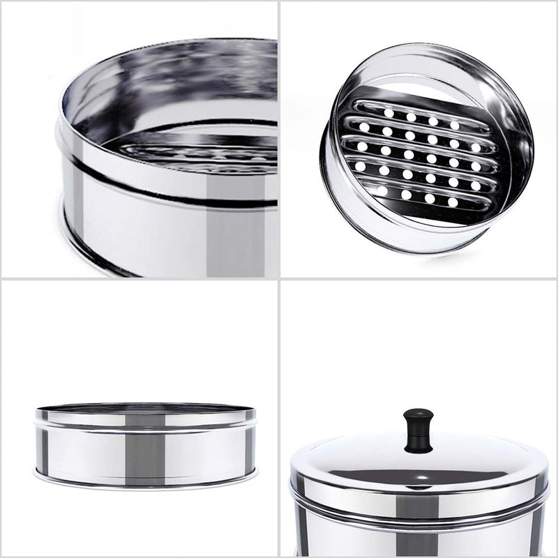 SOGA 3 Tier 28cm Stainless Steel Steamers With Lid Work inside of Basket Pot Steamers