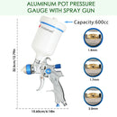 Spray Gun HVLP Gravity Gun Paint Feed Air Spray Gun Kit 3 Nozzle 1.4mm 1.7mm 2mm