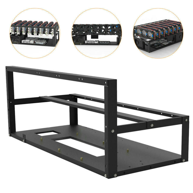 8GPU Frame Mining Rig Open Air Miner Frame Case Parts Motherboard Bracke