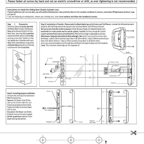 inside and outside key Sliding Patio Door Alloy Lock Set With 3 Keys Pull Handle Entrance Glass Door