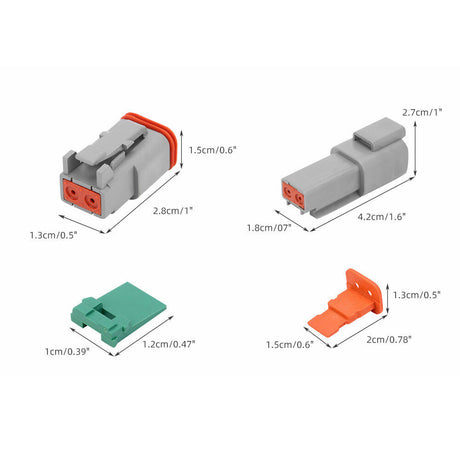 117PCS Deutsch Kit DT 2 Way Series Connector Plug Waterproof Auto Marine DT 2Pin