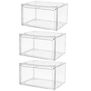 3PCS Shoe Display Box Clear Container Stackable Boxes Storage Case