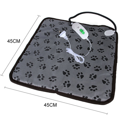 Electric Pet Heat Mat Pad Dog Cat Heating Blanket Bed Waterproof Footprint Decoration