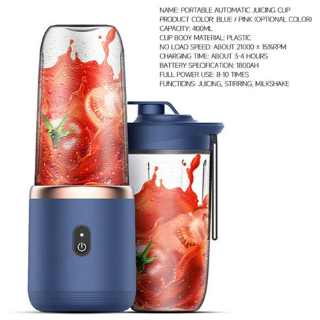 Portable USB Electric Fruit Juicer Blender Bottle Juice Shaker Smoothie Maker