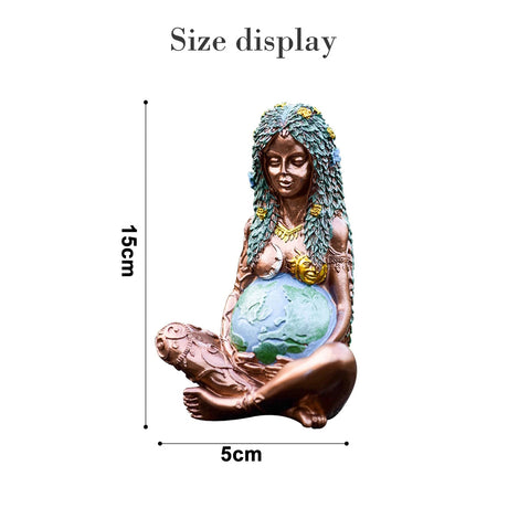 Millennial Gaia Mother Earth Goddess Art Statue Figurine for Home Decor Garden