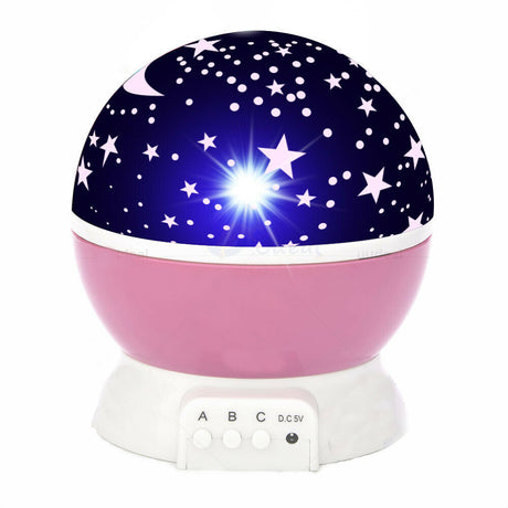 LED Night Star Galaxy Projector Light Rotating Starry Lamp Pink