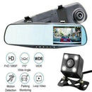 1080P Rear View Reversing Mirror 4.3'' Front And Rear DVR Car Dash Camera Dual Lens