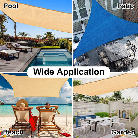 Waterproof Shade Sail Awning Cloth Rectangle Triangle Square Sand Sun Canopy AU