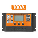 100A MPPT Solar Power Panel Regulator Charge LCD Controller 12V/24V Dual USB A