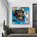 60cmx60cm Blue Head Black Frame Canvas Wall Art