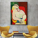 70cmx100cm The dream by Pablo Picasso Gold Frame Canvas Wall Art