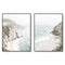 40cmx60cm Mountain Beach 2 Sets Black Frame Canvas Wall Art